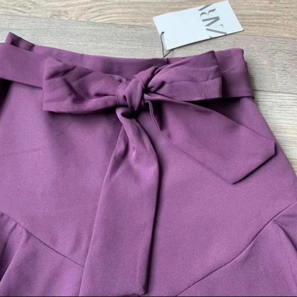 NWT Zara purple skirt, skort, built-in shorts for women, size S - Picture 2 of 11